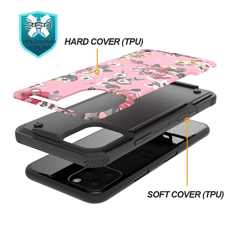 Rose pink PC cover custom high relief phone case for iphone 11 Pro Max XS XR 6 7 8G