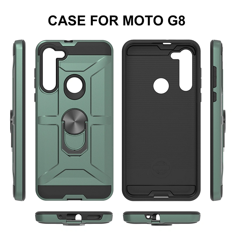 TPU PC Anti Shock 360 Ring Mobile Covers Phone Case For Motorola G8 Plus Power G Stylus