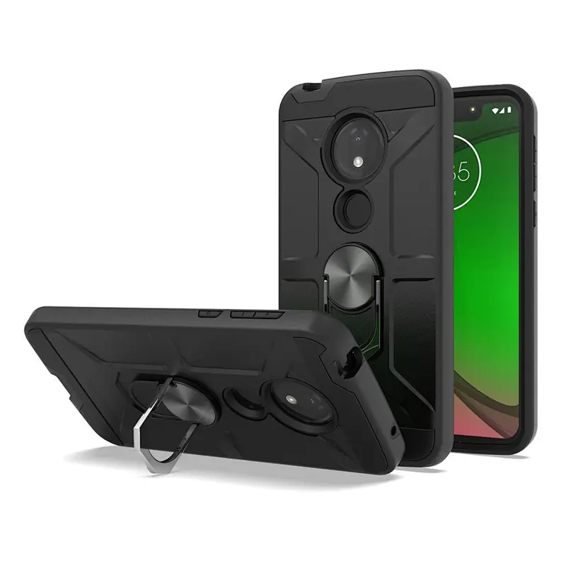 Shockproof phone accessories tpu mobile covers with ring kickstand for Motorola Moto G7 Play