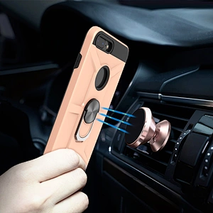 Rose gold tpu pc drop proof phone case with ring holder for iPhone 6 7 8 Plus 11 Pro Max