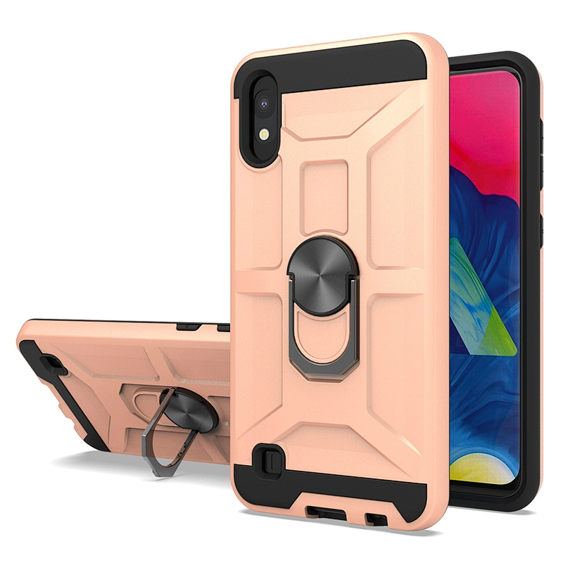 TPU PC 2 in 1 combo back cover phone case with metal ring for Samsung A10 A20 A30 A40 A50 A60 A70 A80 A90