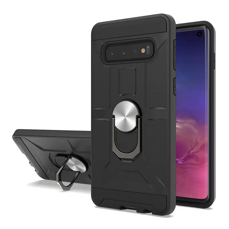 HOT SALE! High quality tpu pc 2 in 1 mobile phone cases with stand ring holder for Samsung S10