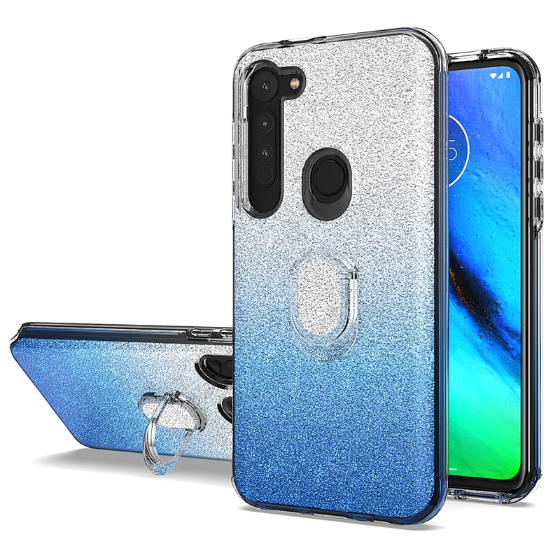 Gradient Bling Glitter ring holder mobile phone case For Motorola Moto G8 E7 G8 Power Lite E6S