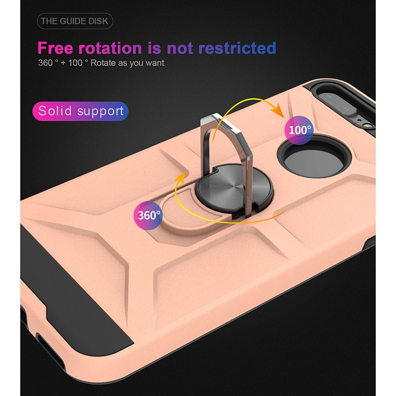 Rose gold tpu pc drop proof phone case with ring holder for iPhone 6 7 8 Plus 11 Pro Max