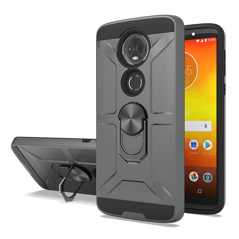 New arrival tpu pc shockproof phone case detachable back cover with ring holder for Motorola E5 Plus