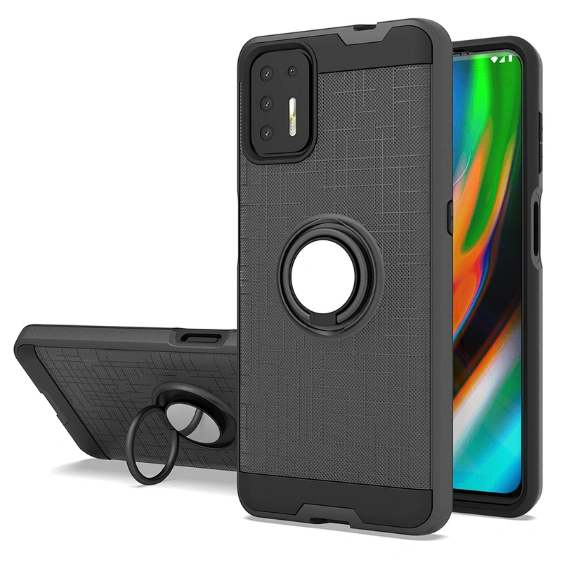 New models back cover cell phone cases with 360 ring holder for Motorola G9 Play Plus