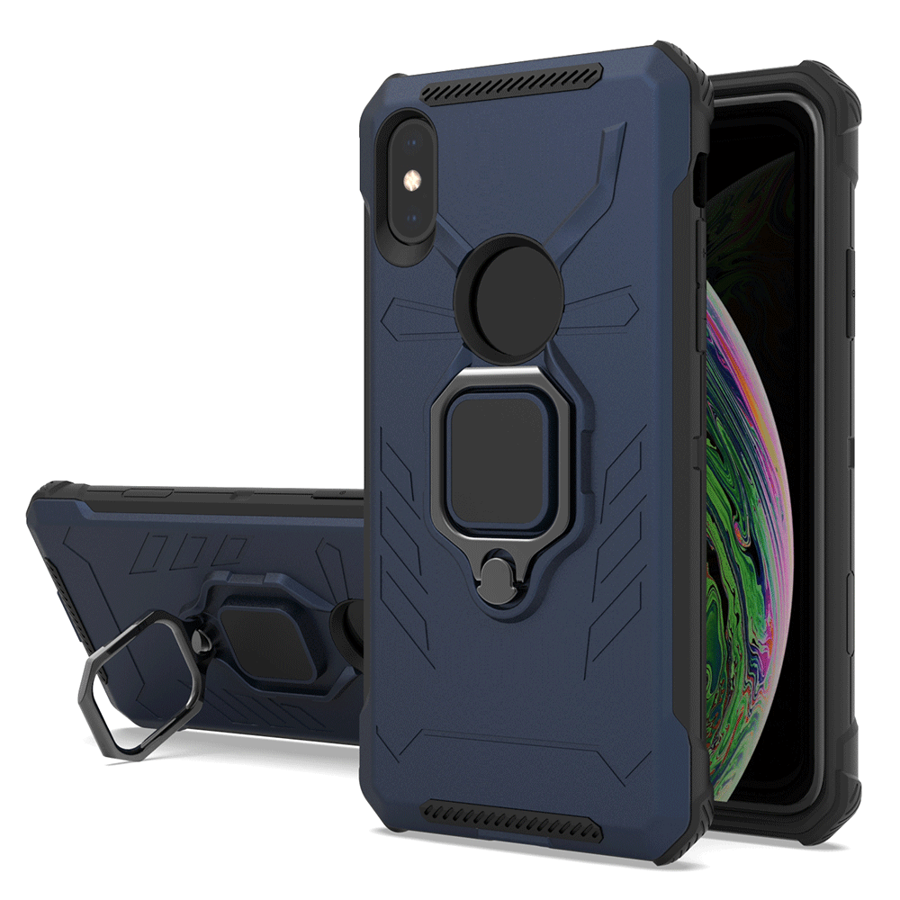 Matte finish stick to magnetic car-mounted ring holder phone cases for iPhone X XR XS Max