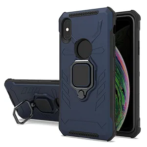 Matte finish stick to magnetic car-mounted ring holder phone cases for iPhone X XR XS Max