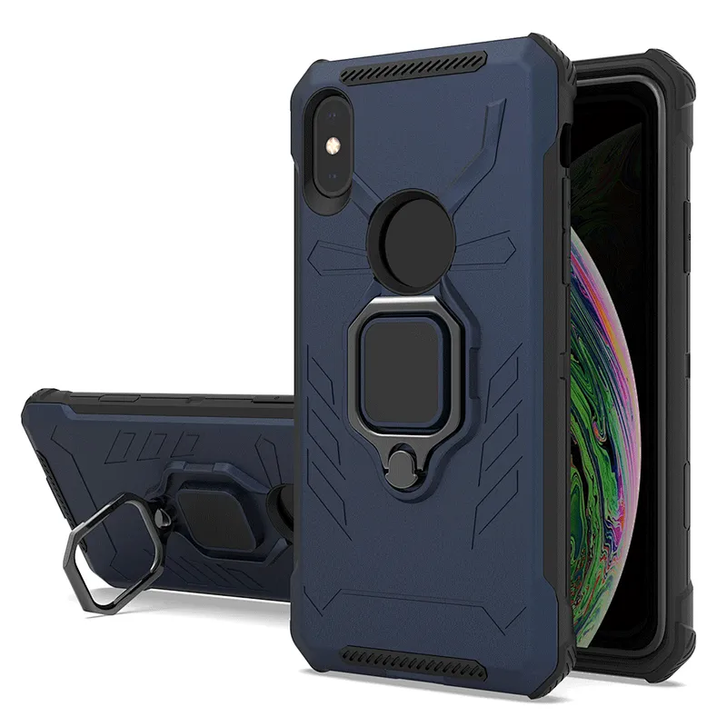 Matte finish stick to magnetic car-mounted ring holder phone cases for iPhone X XR XS Max