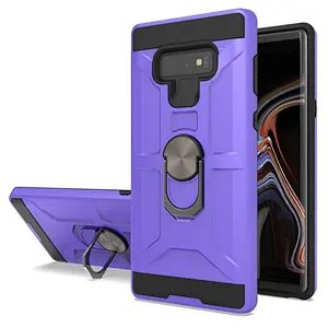 Dual layer phone case for Samsung shockproof cellphone cover with ring kickstand for Samsung Note 9