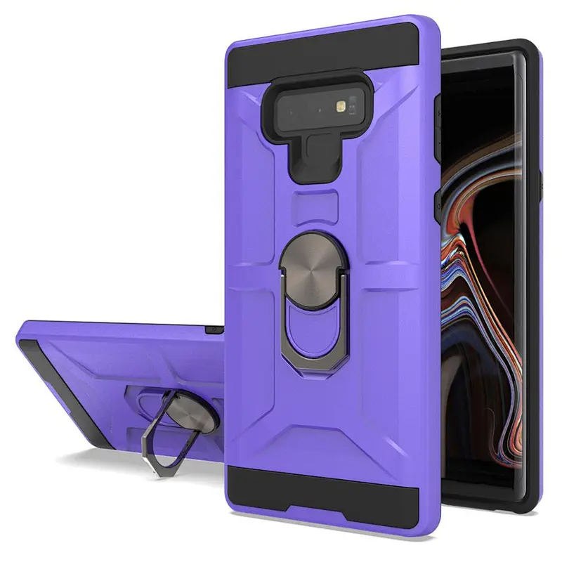 Dual layer phone case for Samsung shockproof cellphone cover with ring kickstand for Samsung Note 9