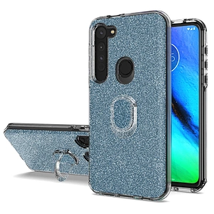 Glitter gold phone case with ring holder for Motorola Moto G8 Plus Power G Stylus