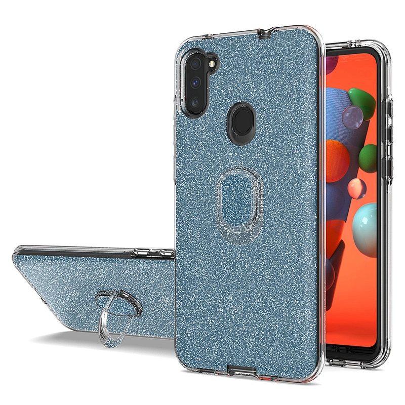 New trendy glitter ring holder phone case with mini support function for Samsung Galaxy A11