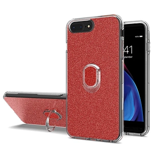 wholesale custom glitter cover phone cases with ring holder for IPhone 7 8 plus
