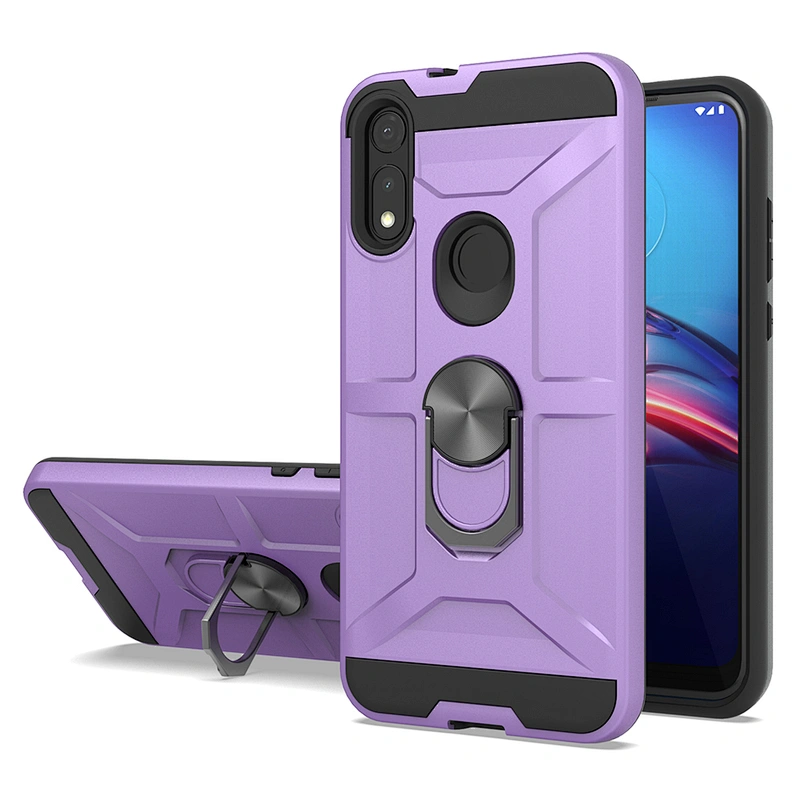 2020 unique metal ring bumper phone cover smartphone case with kickstand for Motorola E7 E 2020