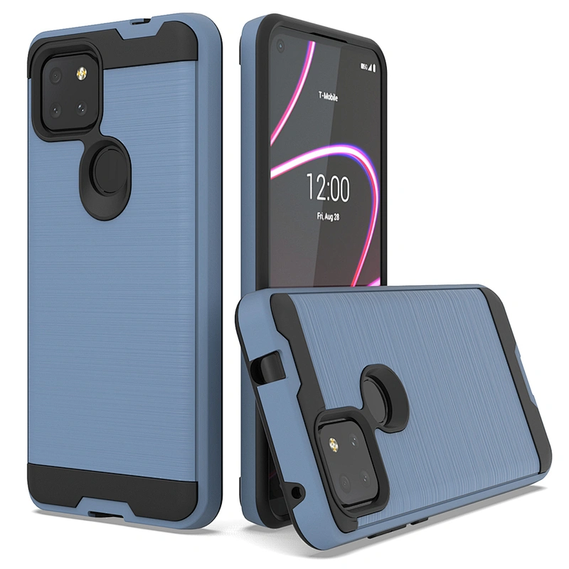 Anti Scratch With Customized Logo Brushed Metal Surface Phone Cases For TCL revvl 4 Plus 5G