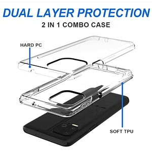 Good quality clear phone case transparent back covers with box packaging for Motorola Edge S