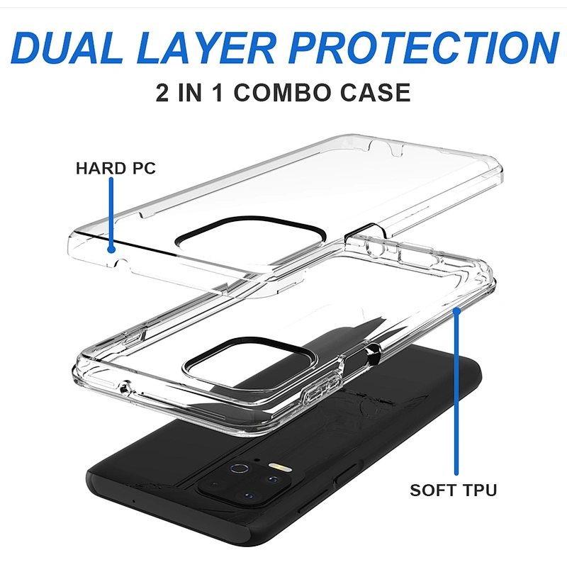 Good quality clear phone case transparent back covers with box packaging for Motorola Edge S