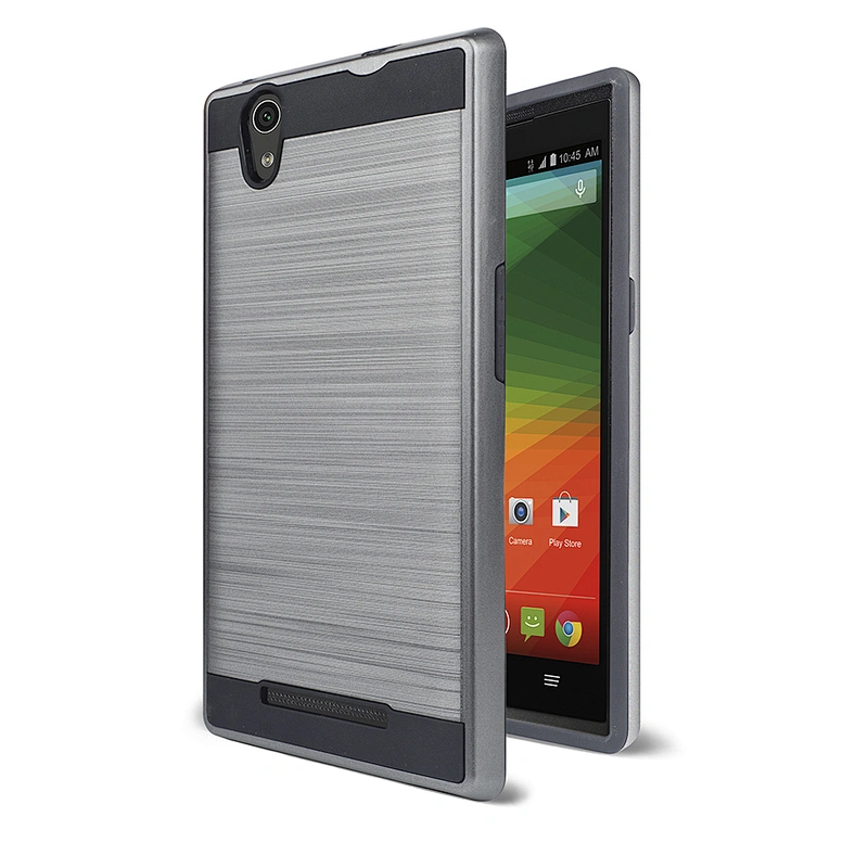 2 in 1 Soft TPU Brush Metal no slip cell phone case For ZTE blade A602 V9 vita Z970 A530