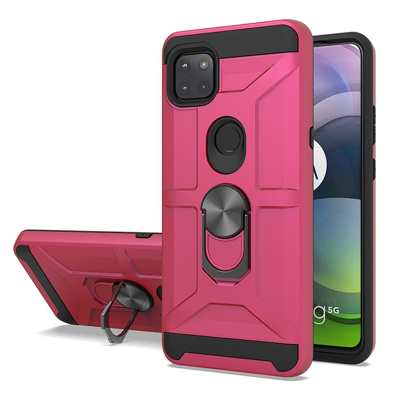 Protective hybrid PC TPU 2 in 1 360 ring holder smartphone case for Moto G 5G One 5G Ace