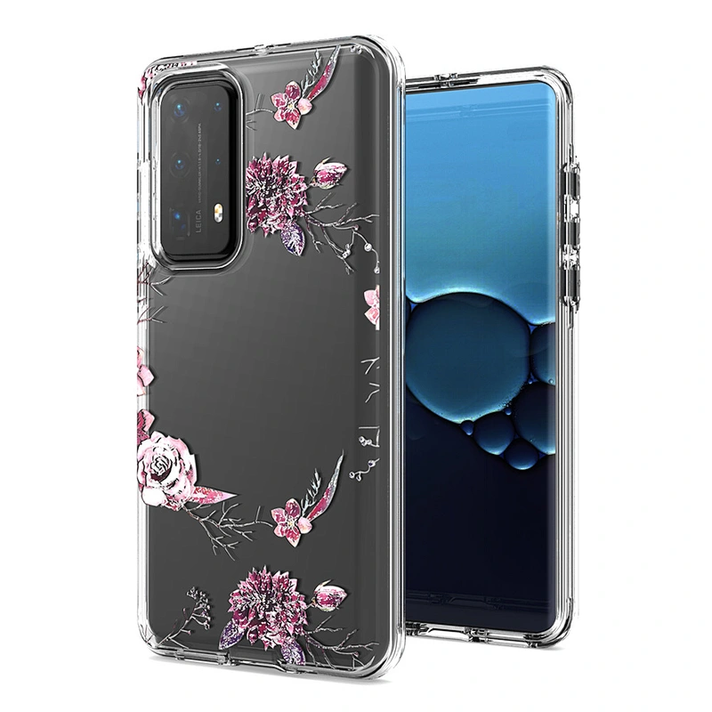 Fashionable flowers transparent custom printing mobile phone back case for Huawei P40 Lite