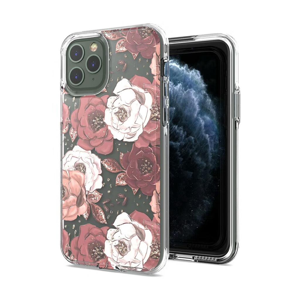 Double protection cases transparent PC mobile phone cover for Iphone 11 PRO XS MAX 8G PLUS