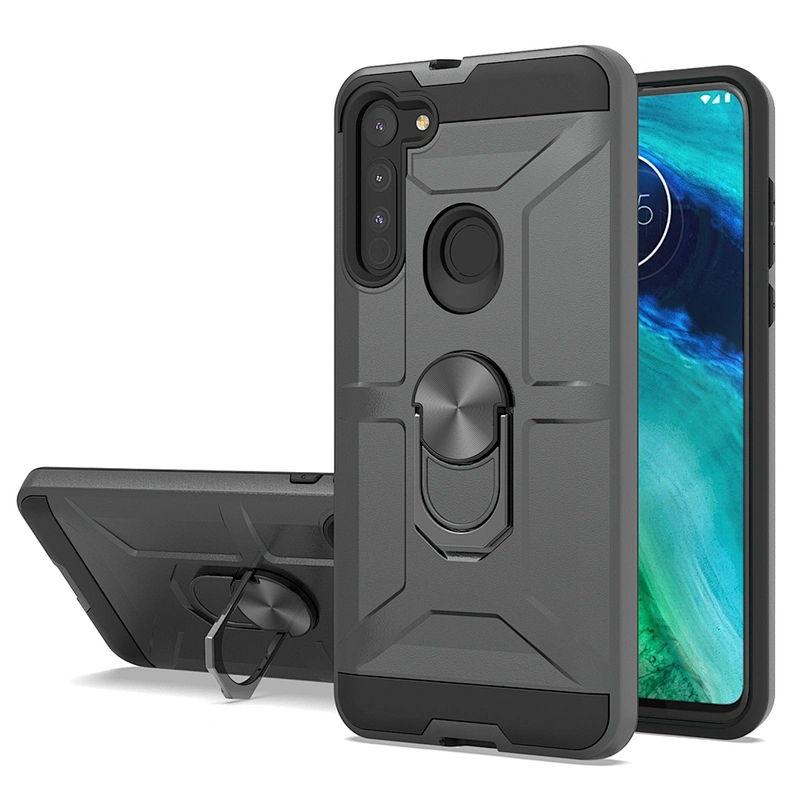 New arrival metallic ring holder back cover case para celular ring case for Motorola G8 Power plus