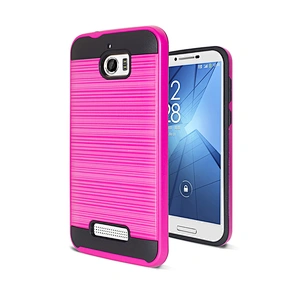 Factory free sample cell phone case hair line brushed metal combo case for Coolpad 3632/Defiant