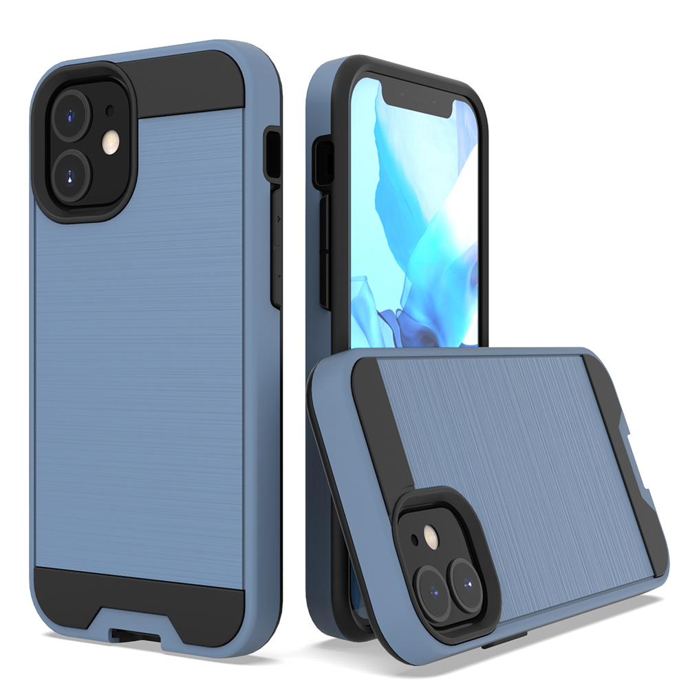 Brushed Metal 2 in 1 Combo No Slip Soft TPU cell phone cases For IPhone Xr Xs Max 11 Pro Max 12