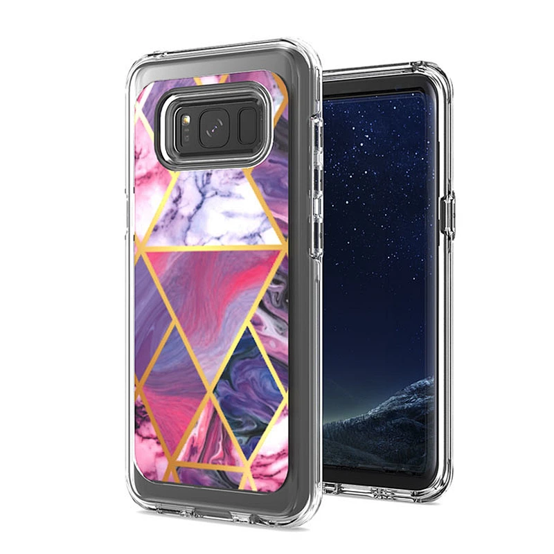Electroplated IMD Marble soft TPU cell phone case with design for Samsung s8 s9 s10 plus
