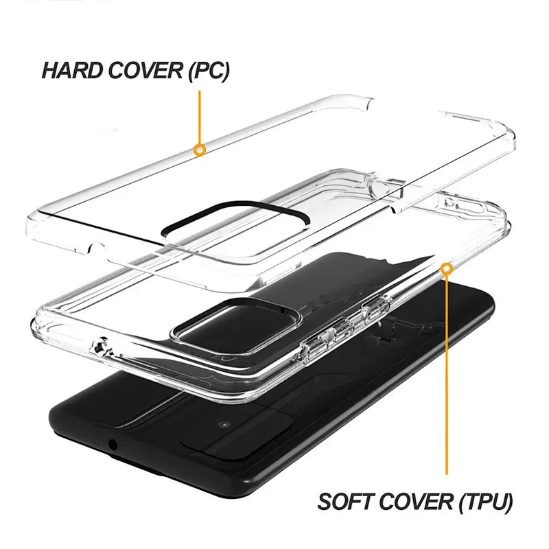 popular design high clear transparent phone cover case for Samsung A01 A21 A11 A71 A81 A81 A51