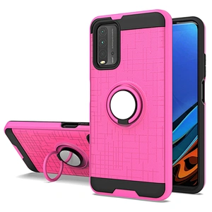 China supplier mobile phone cover case with 360 ring holder for Redmi 9 Power 9A 9C