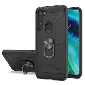 Mens mobile accessories shockproof phone cover with ring stand for Motorola Moto G8