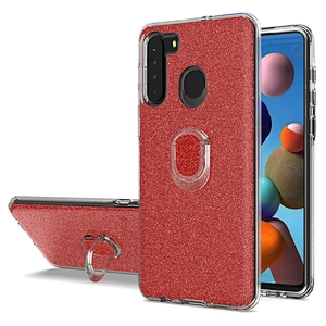 Crystal mini finger ring glitter cell phone cases estuche for Samsung Galaxy A21