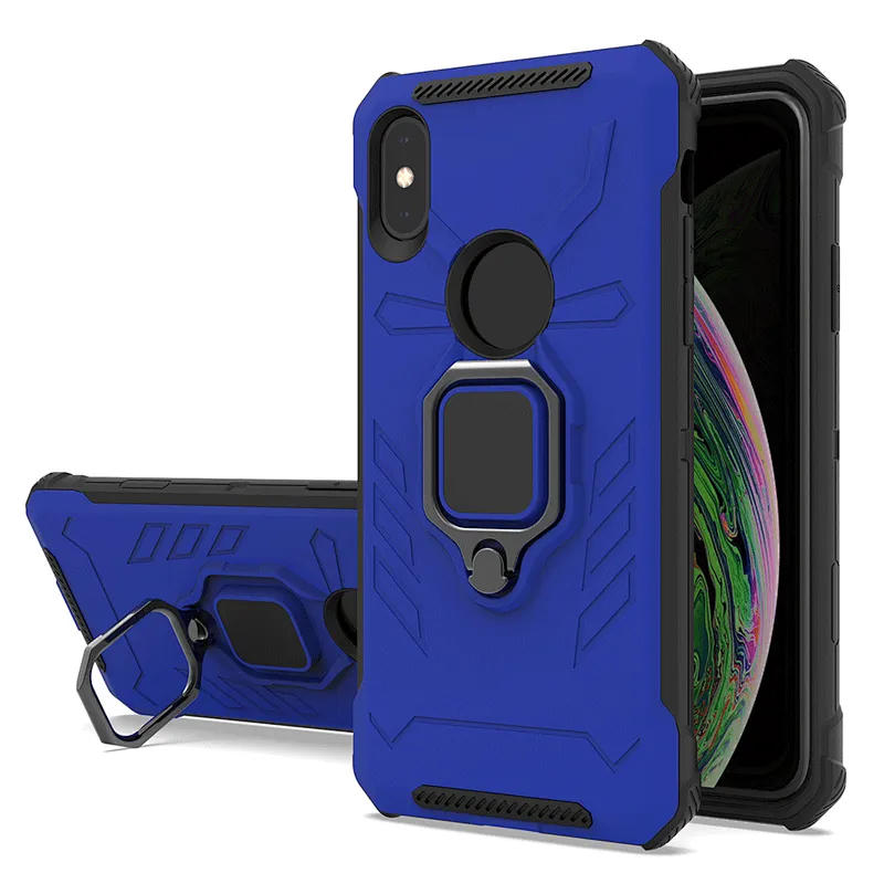 Matte finish stick to magnetic car-mounted ring holder phone cases for iPhone X XR XS Max