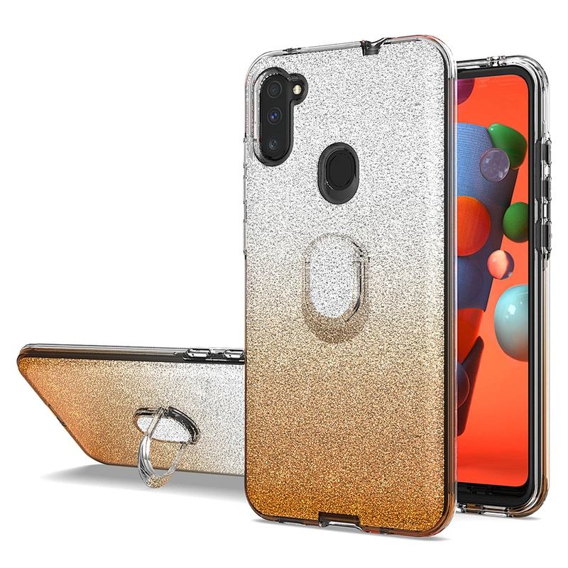 Gradient Glitter Bling Shiny Ring Holder phone case For Samsung A11 A31 A71 A21S Note 20 Ultra