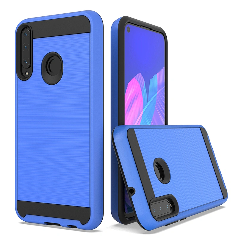 Hot selling 2 in 1 tpu pc brushed metal phone case For Huawei P40 Lite Y6P Y7P Y5P 2020