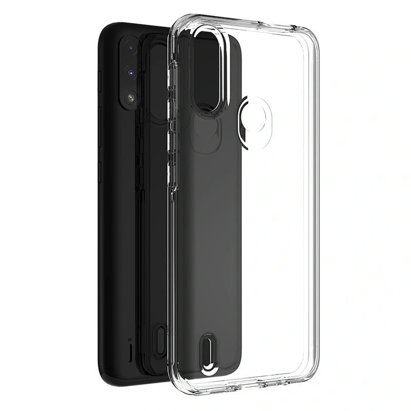 OEM logo 2 in 1 combo clear 3D high transparent phone cover case for Motorola E7 G Power 2021