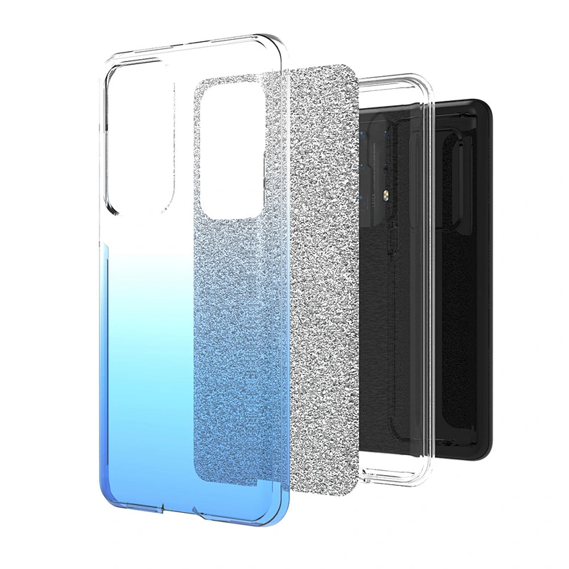 3 in 1 transparent phone case glitter paper hard back cover para for SAMSUNG A51 A10S A20S A11