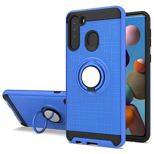 Stick to magnetic car mounted telephone smartphone phone case with ring holder for Samsung A21