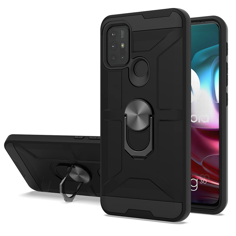 Multi functional metal ring kickstand cell phone case with logo for Motorola G 5G G10 G30