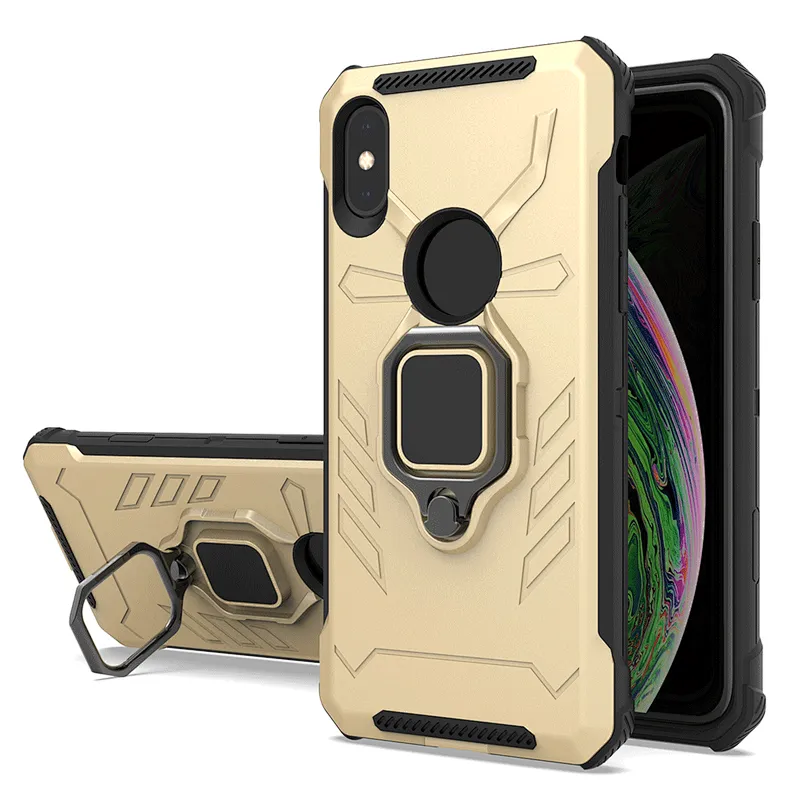 Matte finish stick to magnetic car-mounted ring holder phone cases for iPhone X XR XS Max