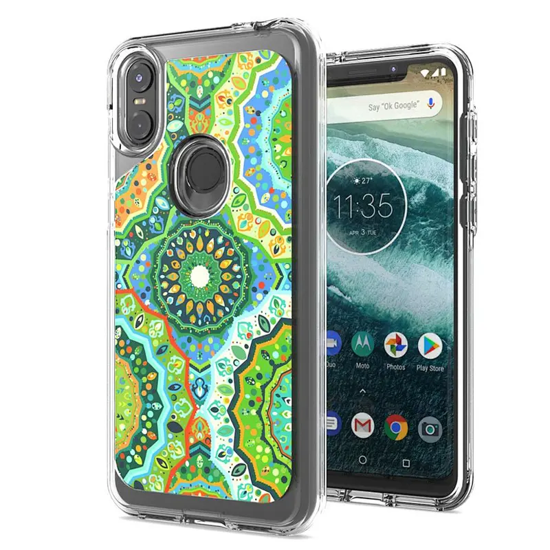 premium Custom TPU PC phone cover 2 IN 1 IMD Printing Phone Case for MOTO One/P30 play