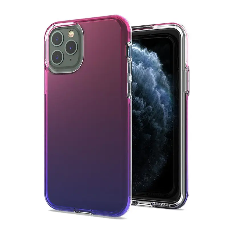 High clear mobile cover custom gradient PC TPU phone case for iphone 11 pro max XS XI XS Max 6 7 8G
