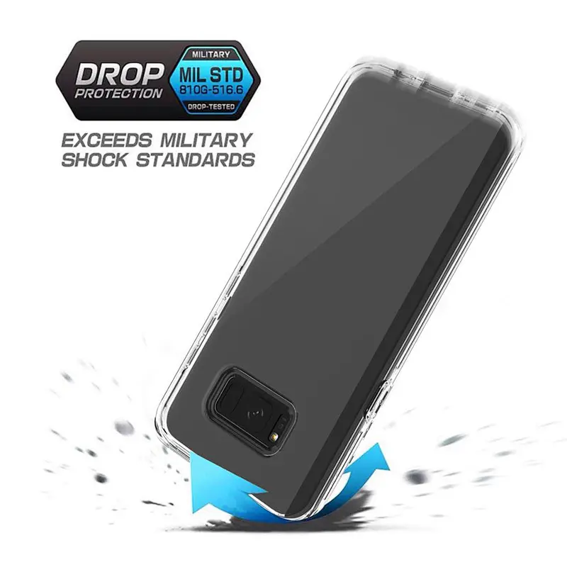 Best quality high clear cell phone case shockproof back housing with custom printing for Samsung S8 Plus