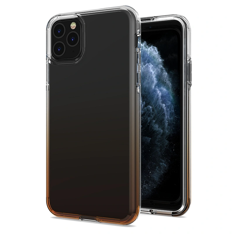 Anti-knock protector soft clear tpu gradient pc transparent phone case for iPhone 11 Pro Max