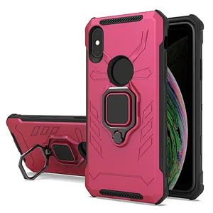 Matte finish stick to magnetic car-mounted ring holder phone cases for iPhone X XR XS Max