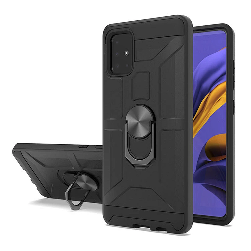 Hybrid metal ring kickstand phone case for Samsung A71 A51 A21 A11