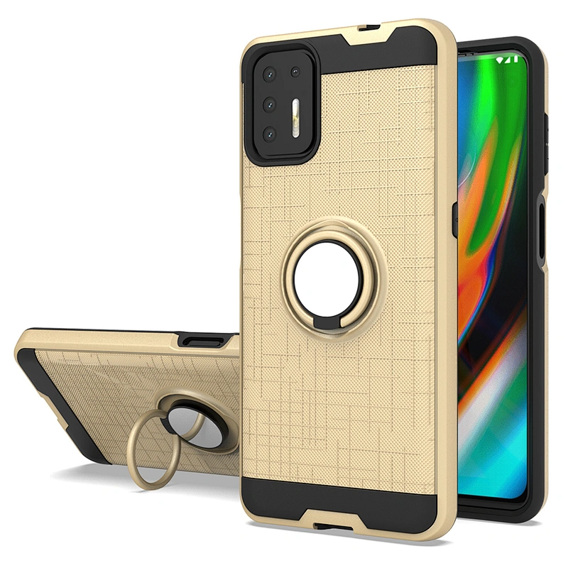 New models back cover cell phone cases with 360 ring holder for Motorola G9 Play Plus