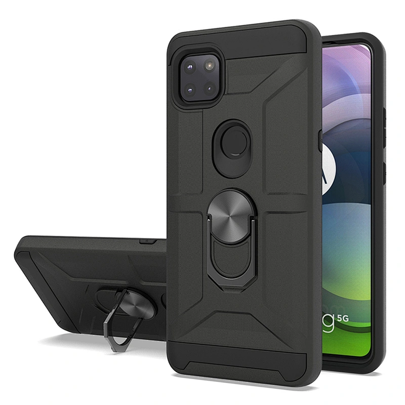 Protective hybrid PC TPU 2 in 1 360 ring holder smartphone case for Moto G 5G One 5G Ace
